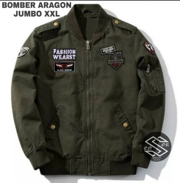 JAKET BOMBER PRIA JUMBO ARAGON SENSOR XXL TERBARU PREMIUN