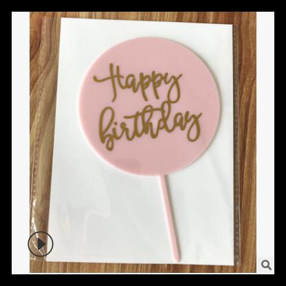 

Cake Topper Hbd Bulat Solid Flexi Hiasan Kue Ultah Tusukan Kue Ultah - Solid Pink