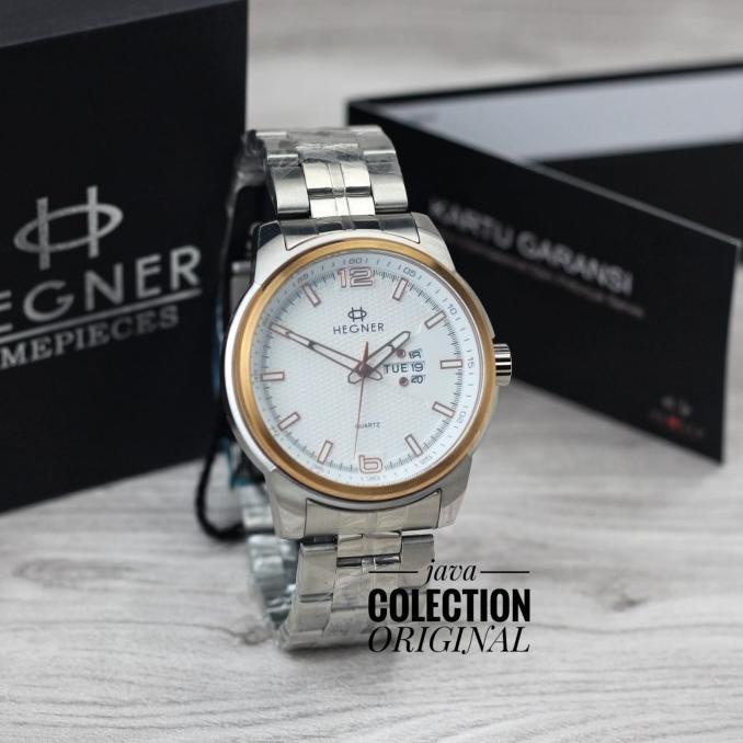 Jam Tangan Pria Hegner 5012 Rantai Silver Original Ultrashop09