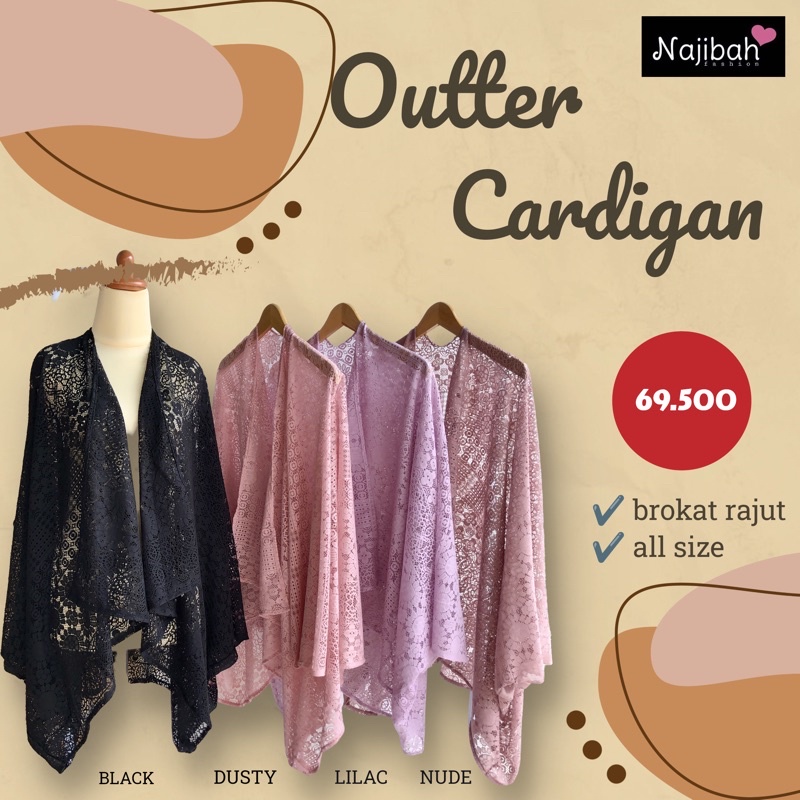 Cardigan Outter Brukat Rajut