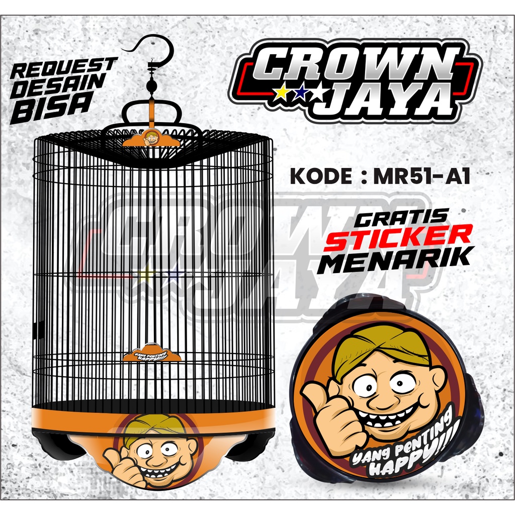 Decal stiker sangkar murai , stiker decal tebok bulat oriq, stiker kandang murai no 1 2 3, decal sti