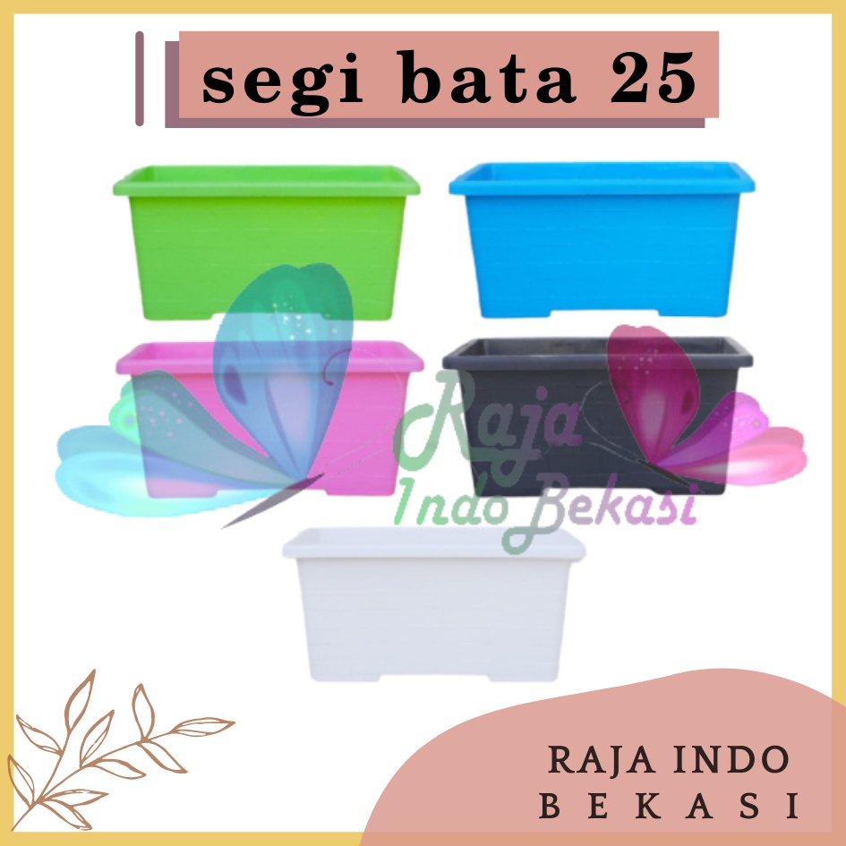 Pot Segi Panjang Bata 25 Cm Pastel Pink Hijau Biru Pot Bunga Panjang Roemah Pot Kotak Bagus