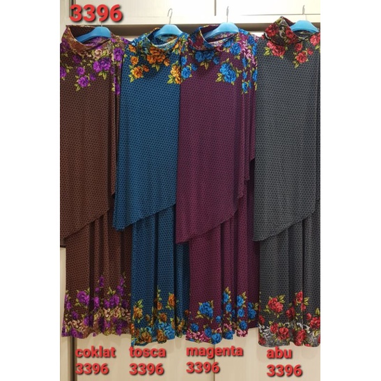 SYAR'I GAMIS KERUDUNG SET BUNGA KAKI/PINGGIRAN 3398 / 3395 / 3397 / 8334 / 3394 / 3393 / 3391 / 3396
