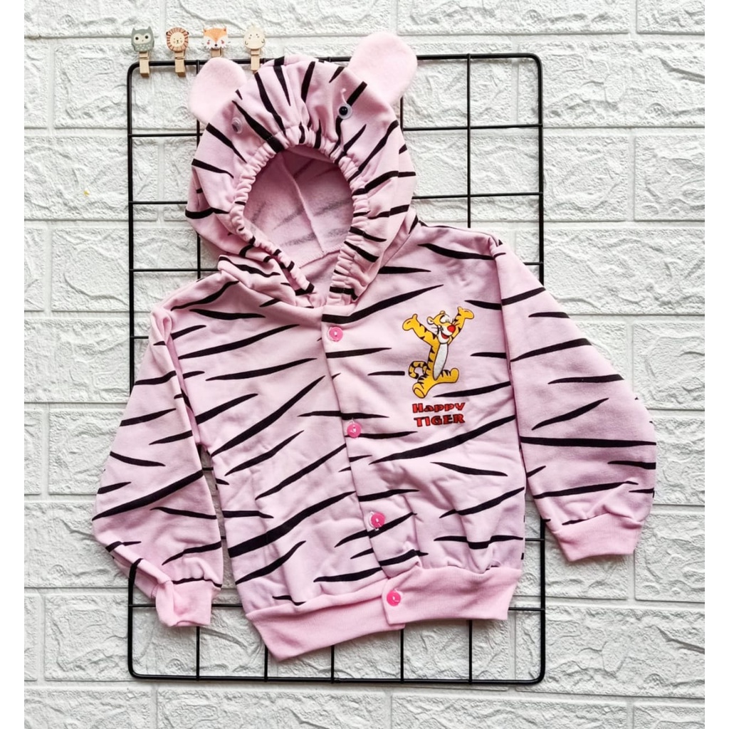 [JIT-TIGER] Jaket Bayi Tebal usia 0-6 bulan CUTE.BEAR / Outwear / Bahan tebal halus-PINK