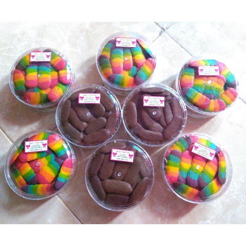 Lidah kucing rainbow original keju coklat kuker kue kering murah lebaran halal hampers cookies