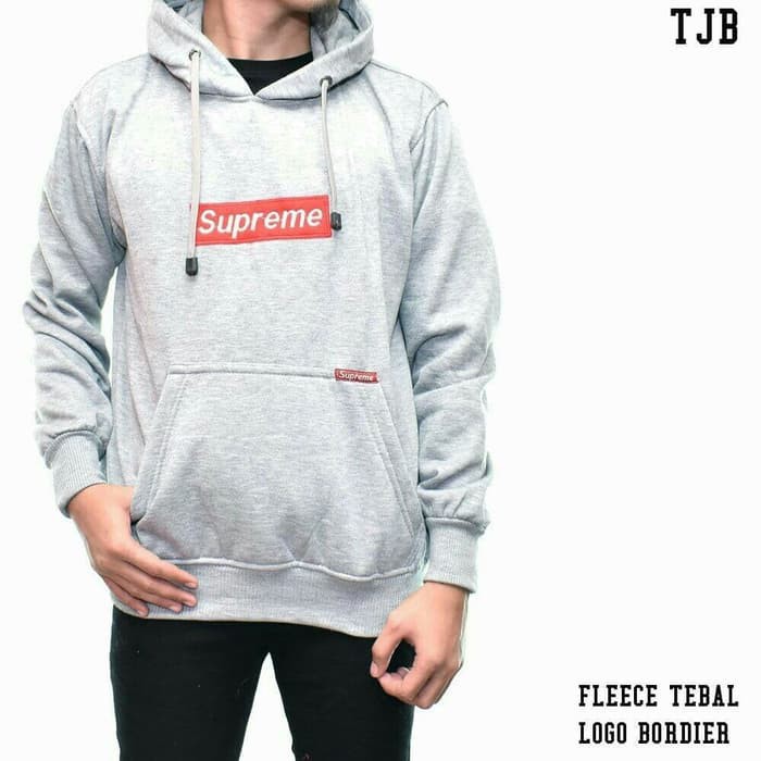 Jaket Sweater Hoodie *SUPREME Logo Texs Pull Bordier Premium Unisex