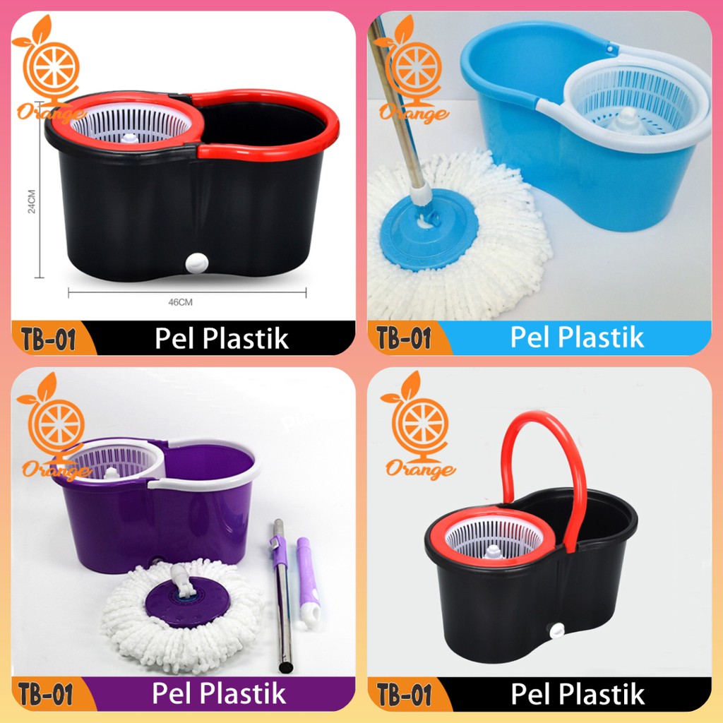 Bayar Ditempat- Kain Pel Putar 360 Derajat/ Spin Mop Plastik/ Kain Pel Praktis No Ribet- Gdgwallst88