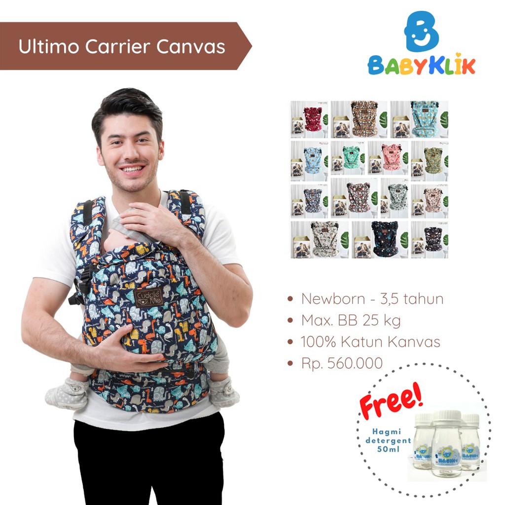 [FREE GIFT] CuddleMe SSC Ultimo Canvas Baby Carrier Gendongan Hipseat Bayi Ergonomis