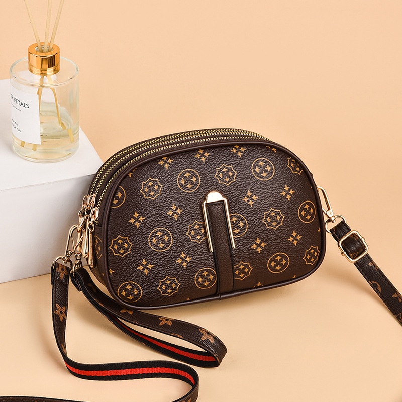 Bulat Kecil Tas Wanita 2021  Tas Clutch Fashion Middle-Aged Tas Ibu Besar Kapasitas Multi-Lapisan ba