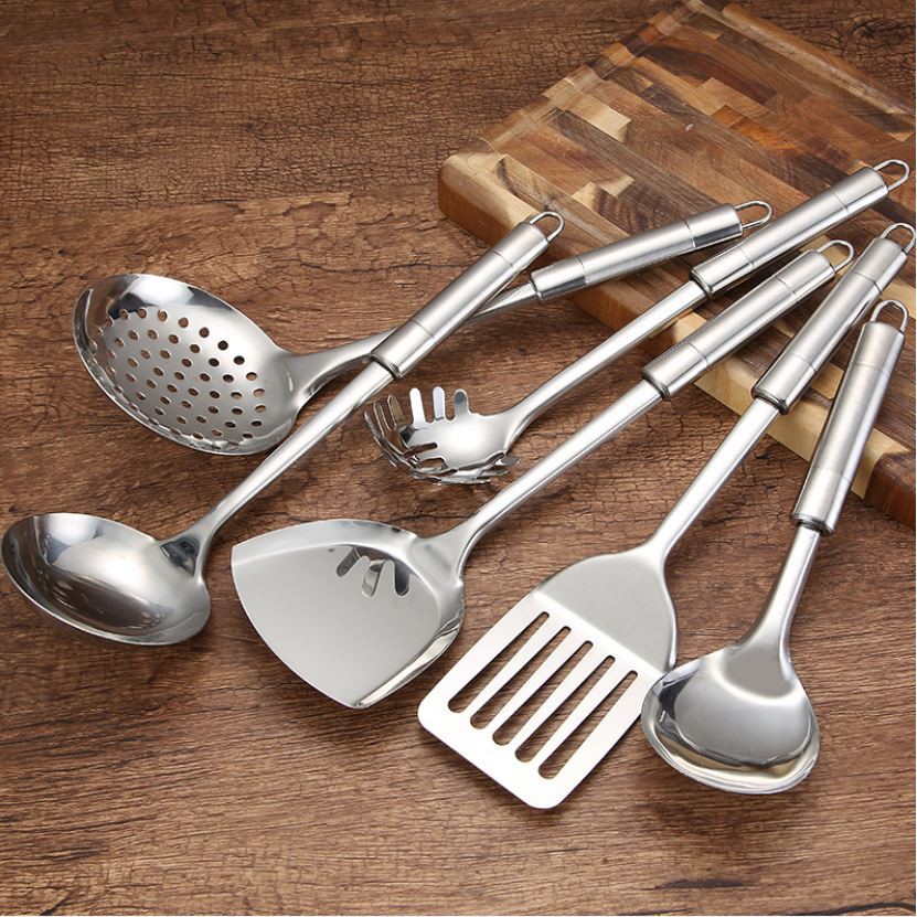 Spatula Set Stainless Steel / Sutil Masak Anti Karat Centong Kuah Sop Peniris Sayur Gorengan 4507