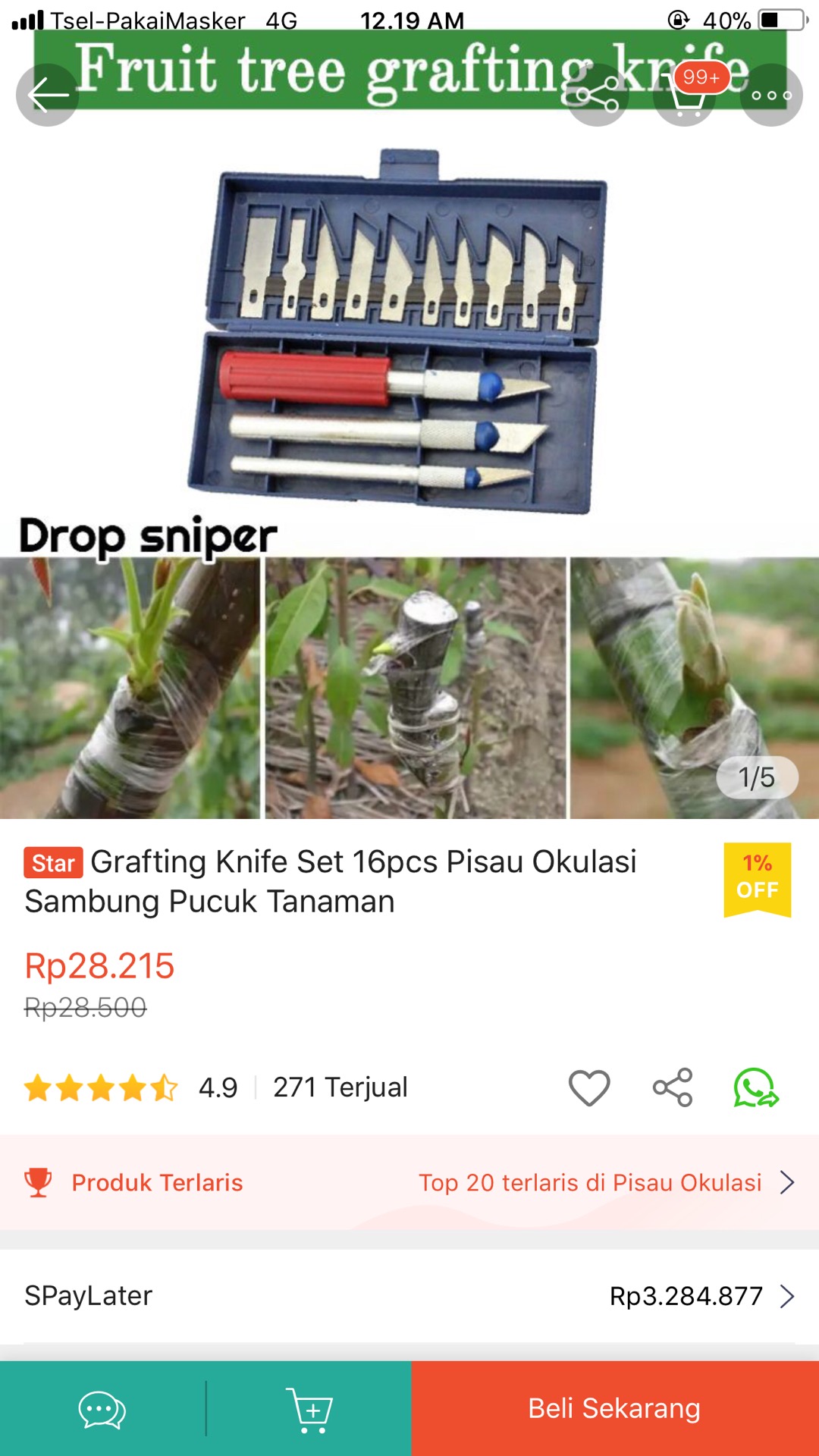 Grafting Knife Set 16pcs Pisau Okulasi Sambung Pucuk Tanaman