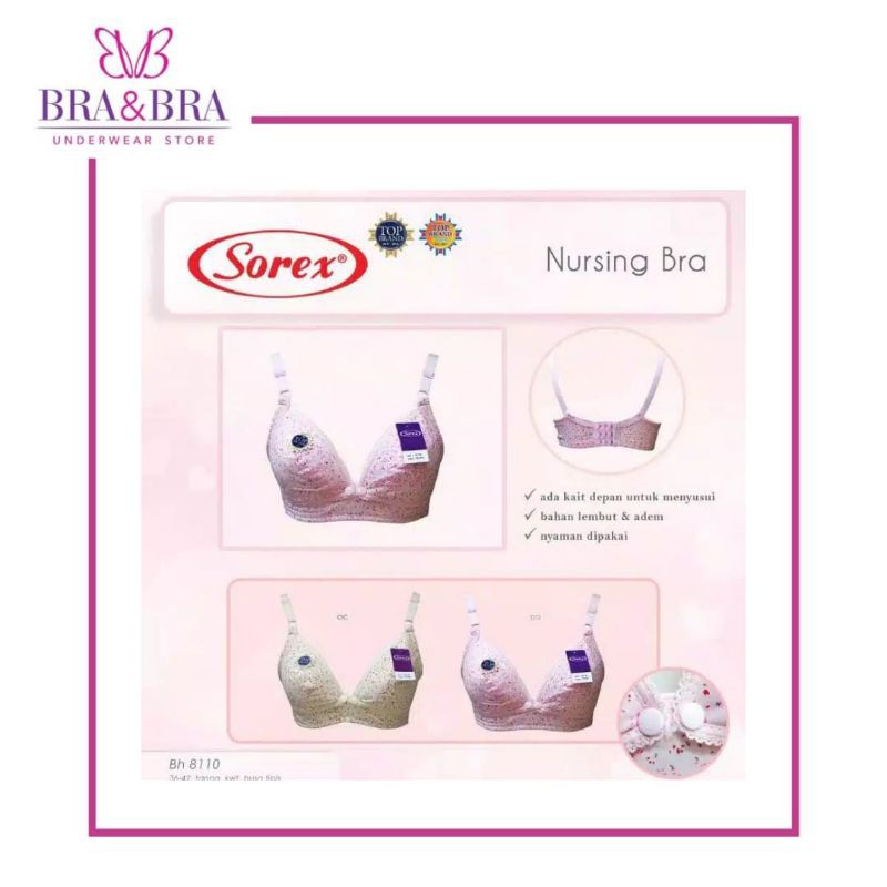 Bra Menyusui Sorex Bh Busui 8110 Nursing Katun Kancing Depan