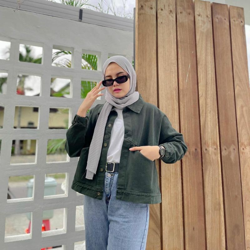 JAKET JEANS WANITA - MILLENIAL JACKET JEANS - JEANS WANITA - JAKET  WANITA - KOREAN STYLE