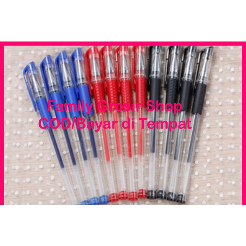 Pulpen Gel Pena gel 0,5 mm Pulpen Tinta Gel Hitam Biru Merah