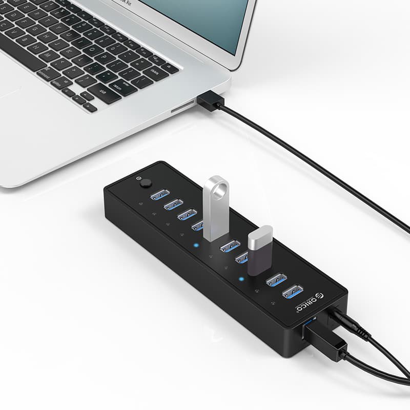 Accessories Orico USB HUB P10-U3 10 Port USB 3.0 With 12V/3A Power Adapter