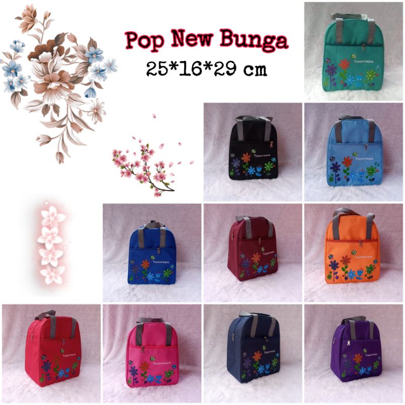 Tas bunga Crisan /tas bekal Tupperware motif bunga kupu