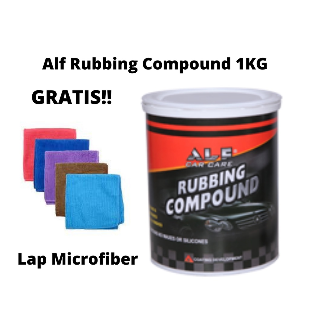 ALF RUBING COMPOUND 1 KG BONUS LAP MICROFIBER Car Care Penghilang Noda Baret Lecet Body Kendaraan