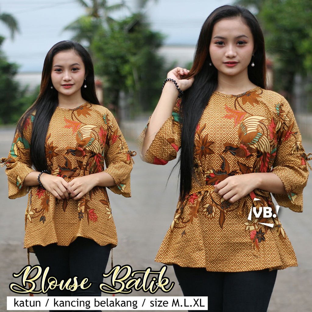 BK3 Atasan Lengan Pendek Risna Batik Blouse trompet HRB206 IPNU IPPNU 023