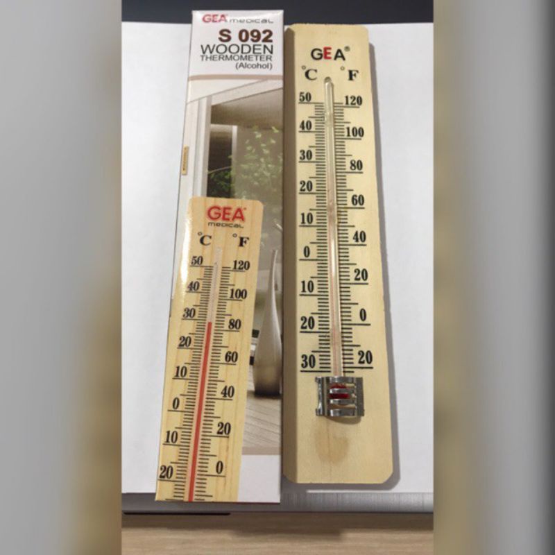 Wooden Thermometer Ruang Kayu Dinding Termometer Suhu Ruangan GEA