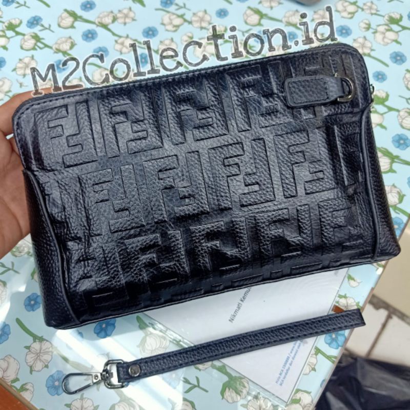 Handbag Fendi Embos Clutch Leather Tas Tangan Kulit Asli Premium Quality