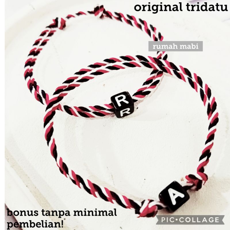 Gelang Tridatu inisial tebal!!premium!ready a-z!bonus tanpa minimal pembelian!