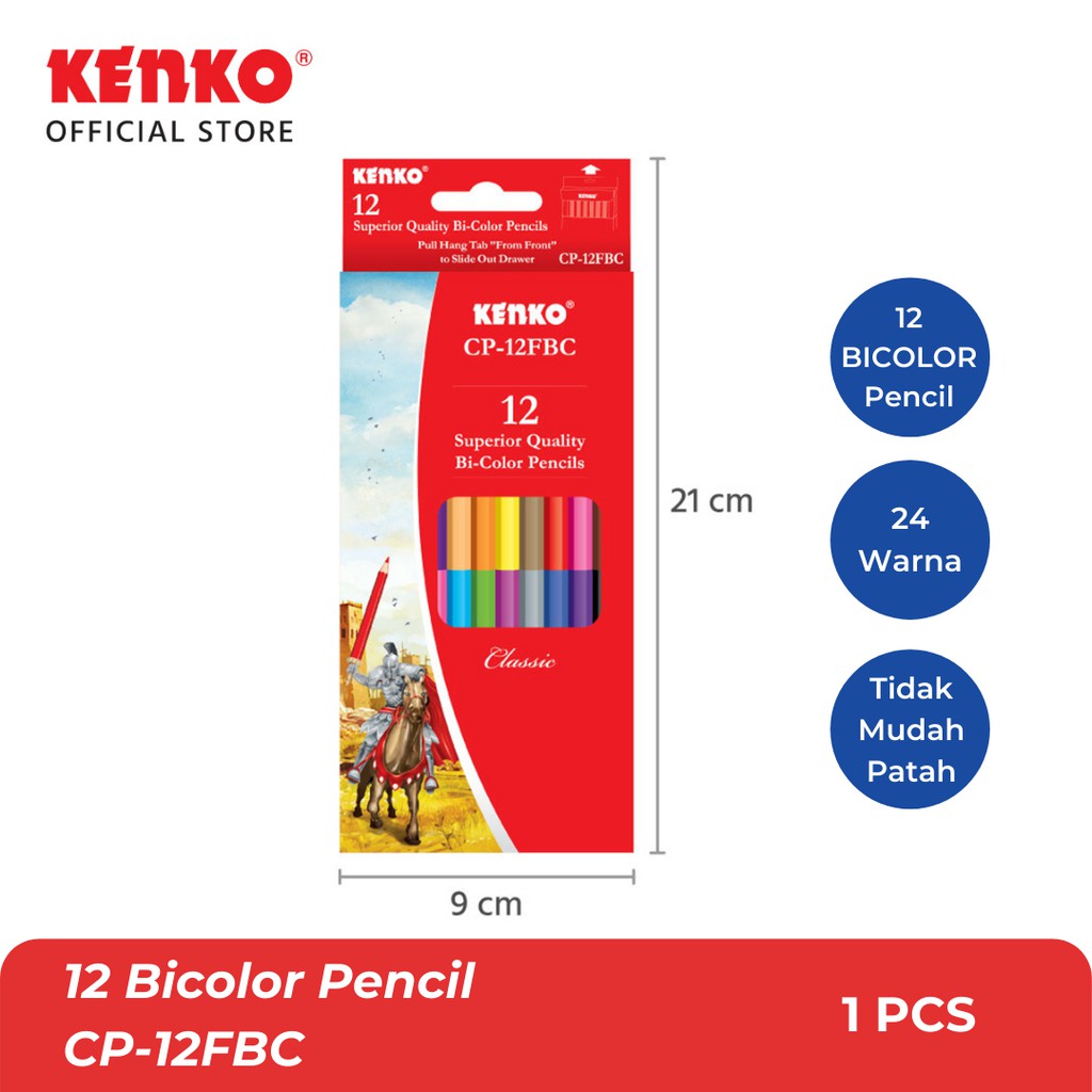 

KENKO BICOLOR PENCIL / Pensil Warna / Pensil Warna Dua Sisi CP-12 FBC