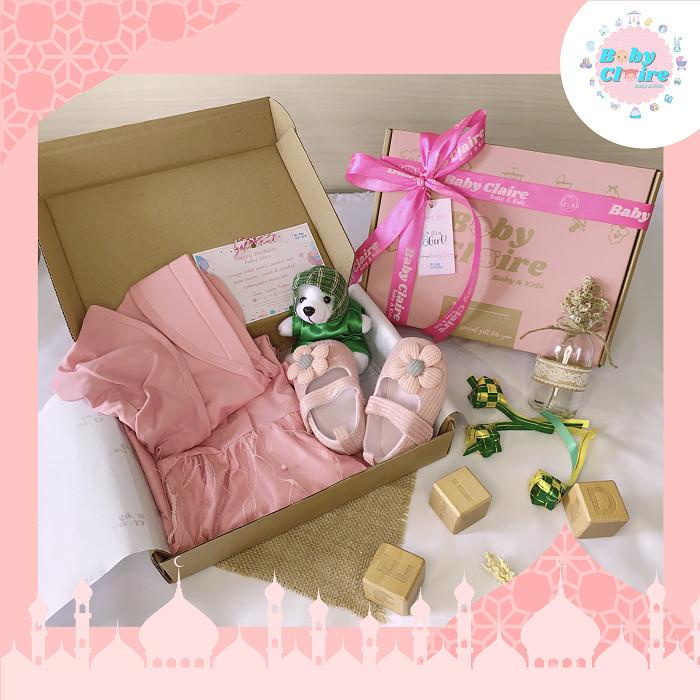 Kado Bayi / Anak Wanita Baju Muslim Gamis 1 Set, Hampers Baby Girl