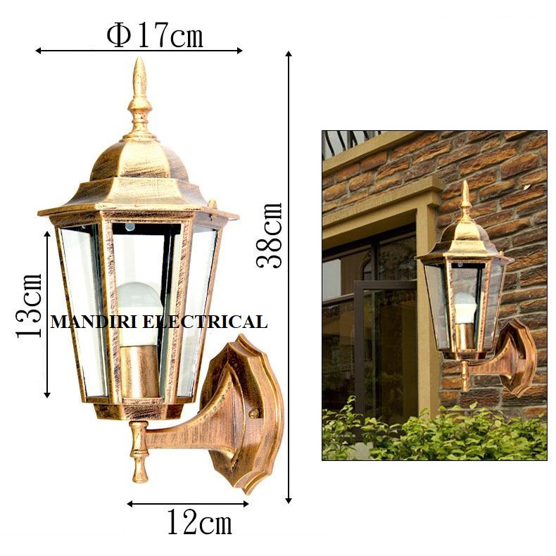 Lampu Dinding Hias Dekorasi Outdoor 1009 /S AB-BK