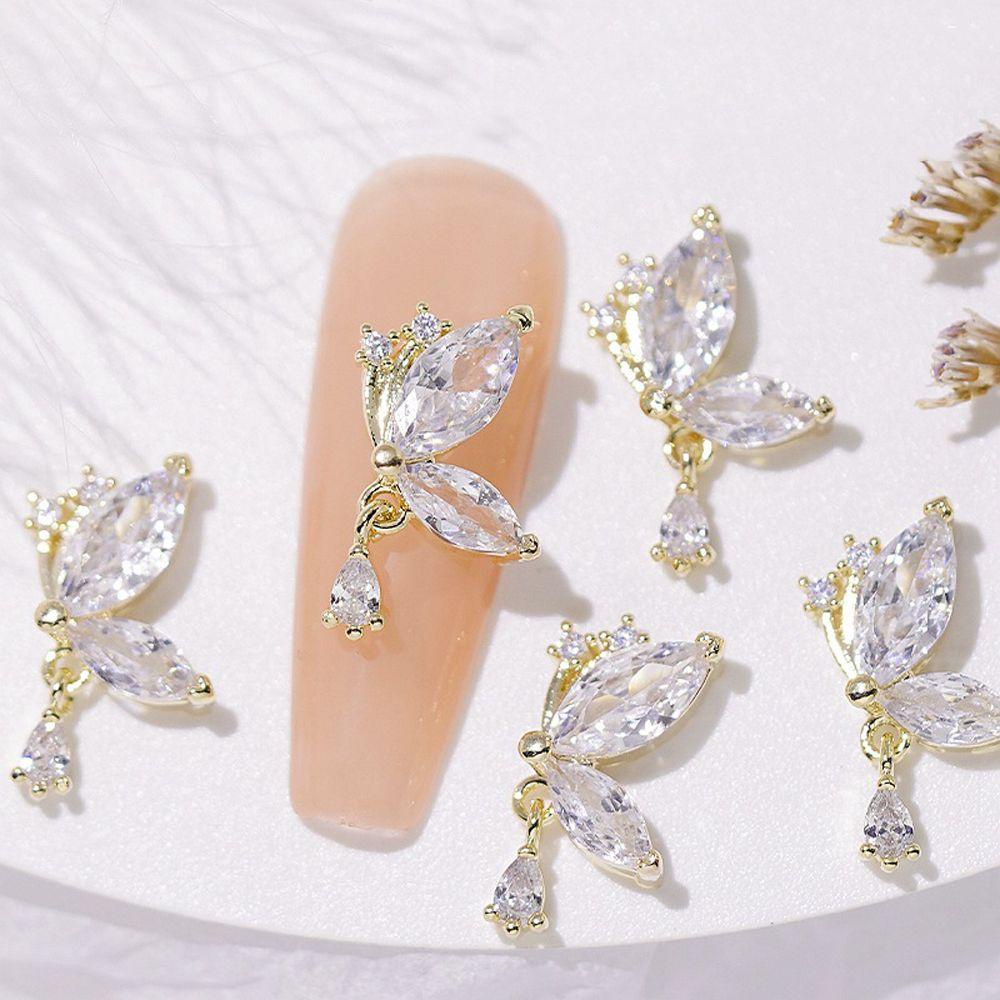 Mxbeauty 3D Nail Art Dekorasi Datar Mengkilap Glitter Emas Perak DIY Perlengkapan Nail Art Zirkon Kuku Berlian Imitasi