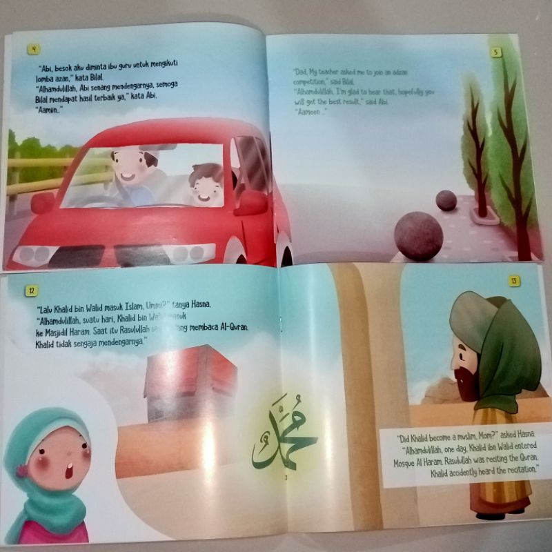 buku paket isi 6 buku, buku cerita sahabat nabi, blingual full colour