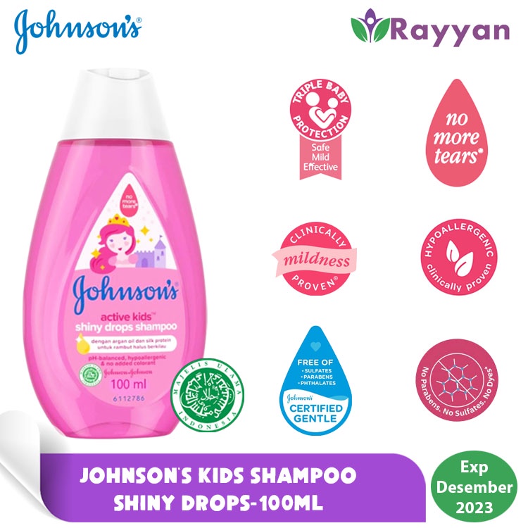 Johnson's Kids Shampoo Shiny Drops 100 Ml Lembut dan Wangi  | Shampoo anak Johnson's Shiny Drops| Sampo Bayi Lembut dan Wangi