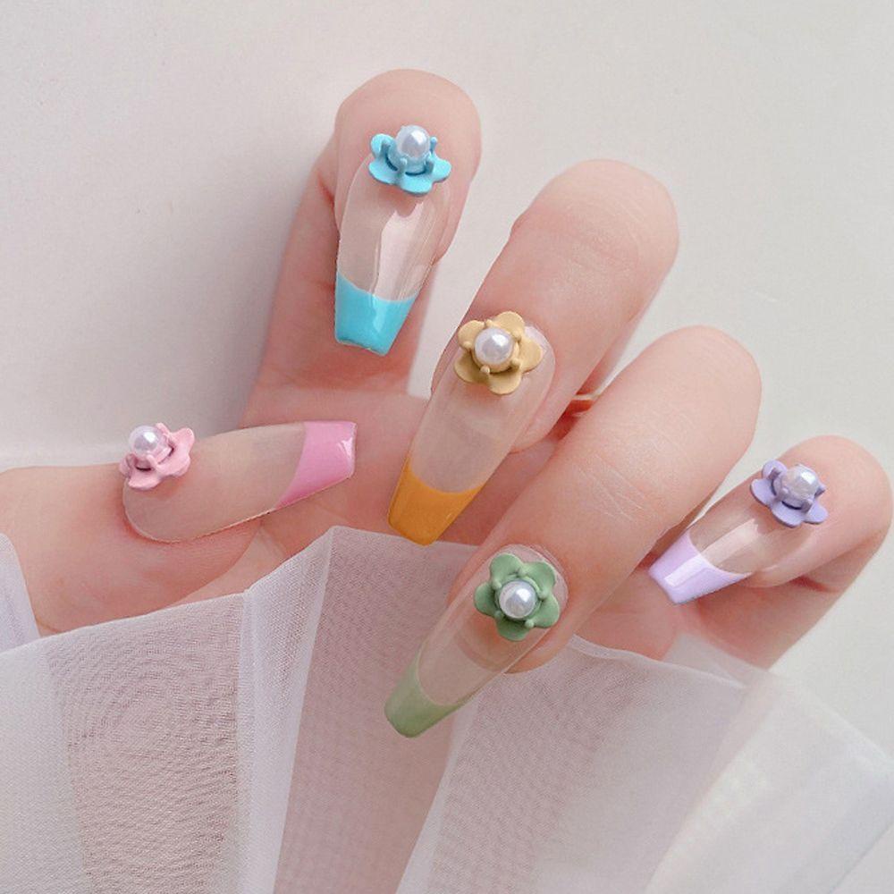 [Elegan] Kartun Nail Art Berlian Imitasi Wanita|Warna Cinta Hati Hiasan Kuku Bunga Beruang Perhiasan Kuku 3D