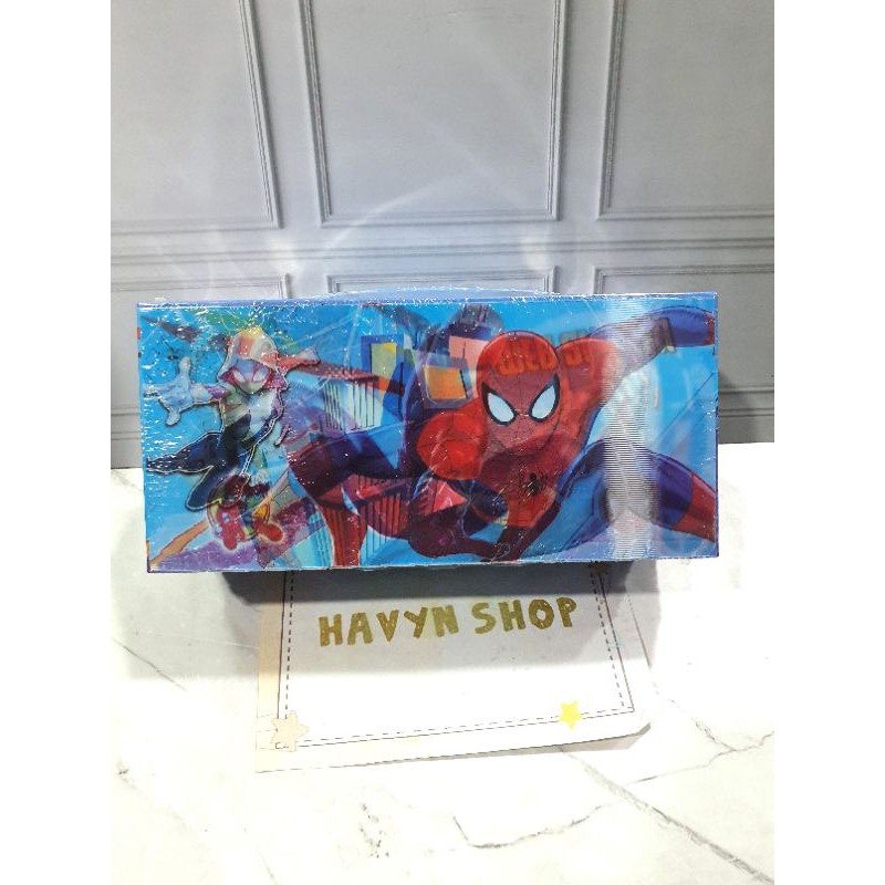 kotak pensil KODE 3 TINGKAT metalik 3dimensi/pencil case password/kotak pin-SPIDERMAN 3D