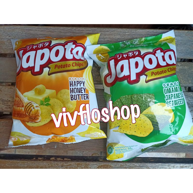 

Japota Potato Chips (Japanese Seaweed/ Honey Butter) Keripik Kentang Japota 68 gram