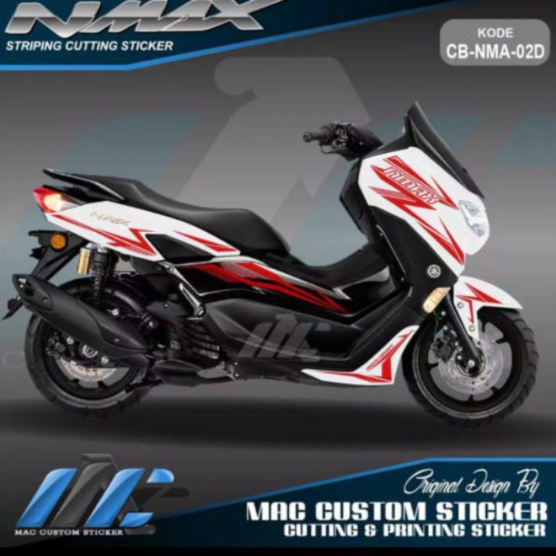 Stiker decal new nmax fullbody grafis merah putih