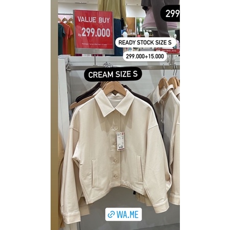 jaket uniqlo size s cream