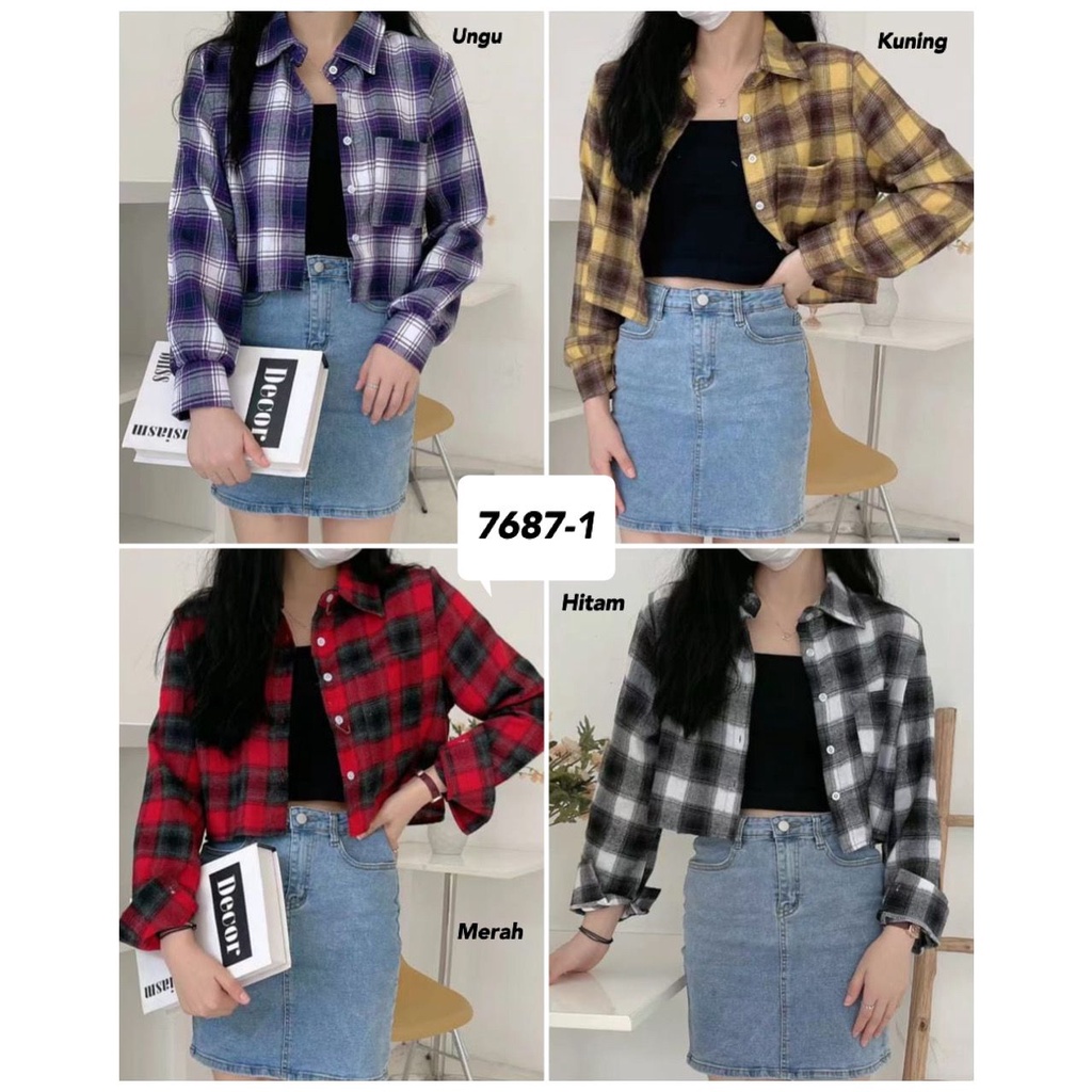kemeja flanel crop import MV-7687-1