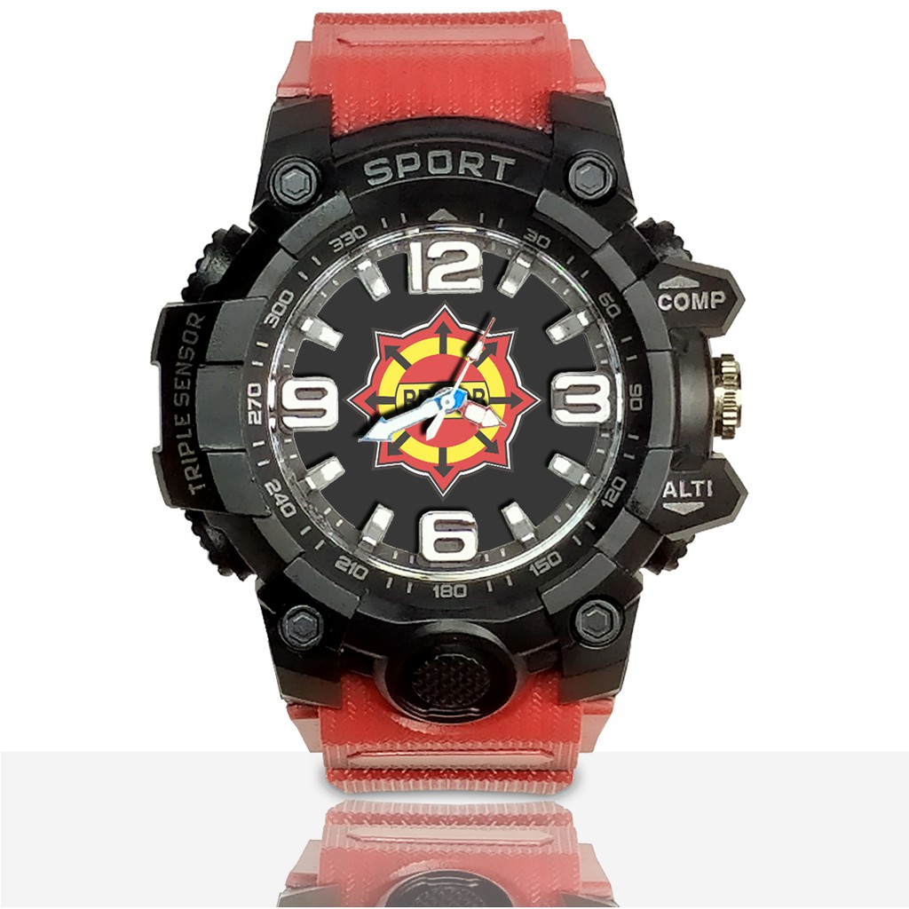 Jam Tangan Custom BRIMOB Ruber- Water Resistant