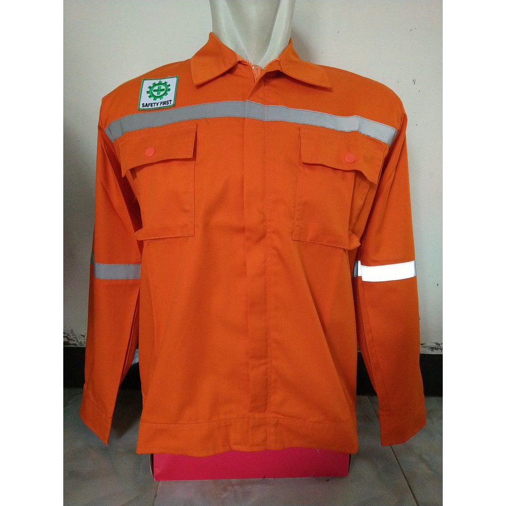 Gudang Wearpack - Baju Kerja Seragam Proyek Warna Oren Polos