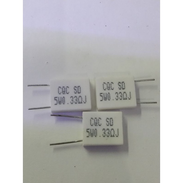 RESISTOR KAPUR 5 WATT GEPENG R kapur gepeng 5watt 0.33