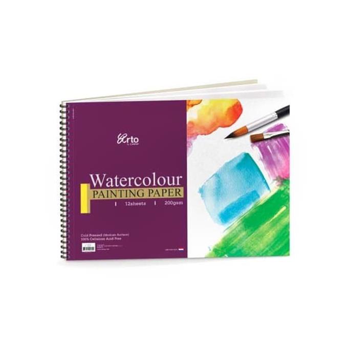 

Arto A4 Watercolour Painting Paper Wire-O 12 Sheets 200 Gsm