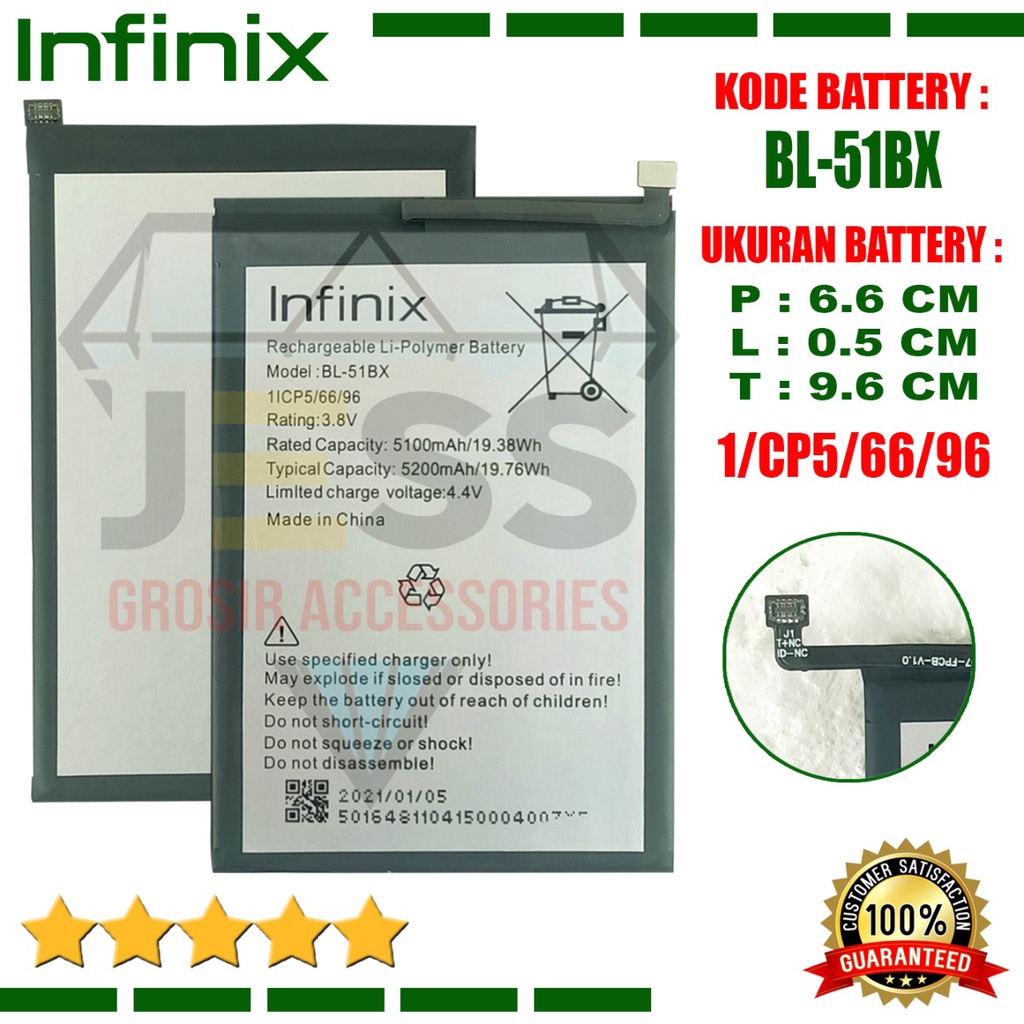 Baterai Battery Original Infinix Hot 11 - X662 - X662B Kode Batre BL-51BX BL51BX