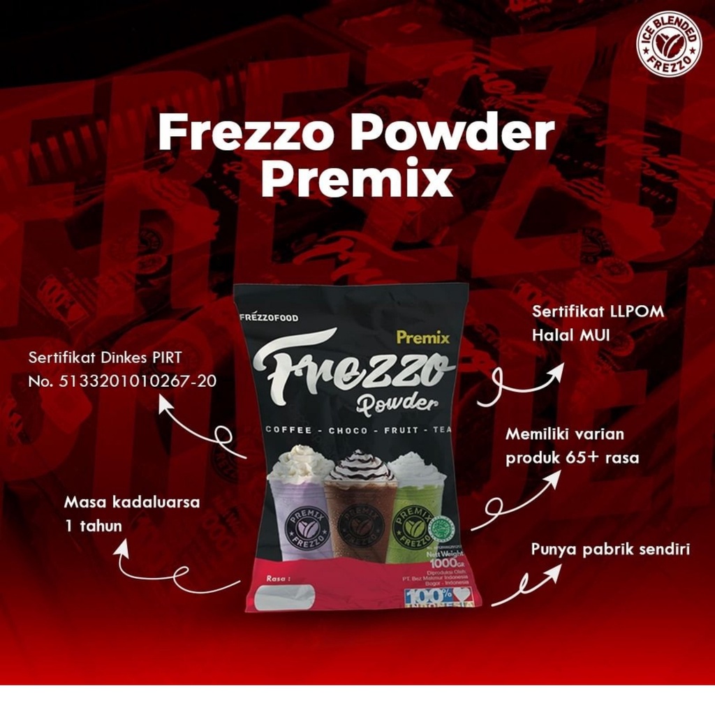 Minuman bubuk Frezzo Premix 1 kg Termurah Super Sale Bubuk Minuman Kekinian Bubuk Minuman Aneka Rasa serbuk Minuman Boba BUBUK MINUMAN ANEKA RASA MINUMAN BUBUK 1000 GR POWDER DRINK