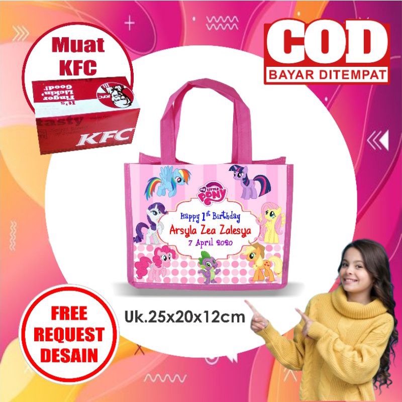 

Ulang tahun anak goodie bag ultah pesta acara souvenir Tote bag hampers souvenir aqiqah tedhak siten Paket tas anak