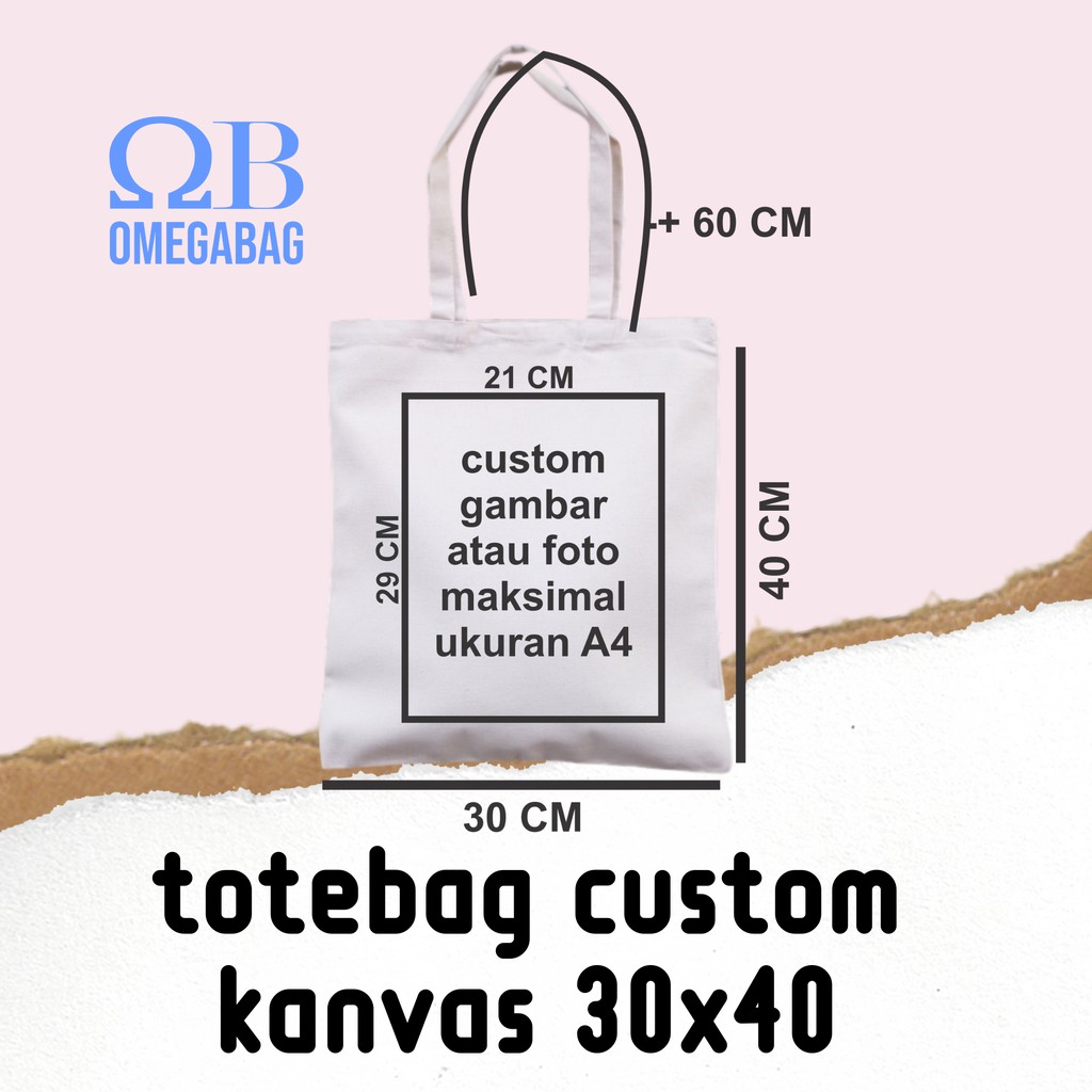 Tote Bag Kanvas Totebag Custom 30x40