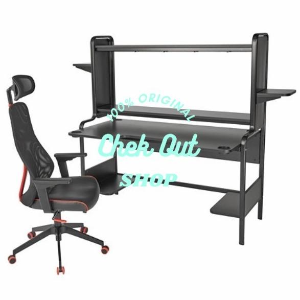 Set Kursi &Meja Gaming Kokoh Minimalis Nyaman Original_Hitam