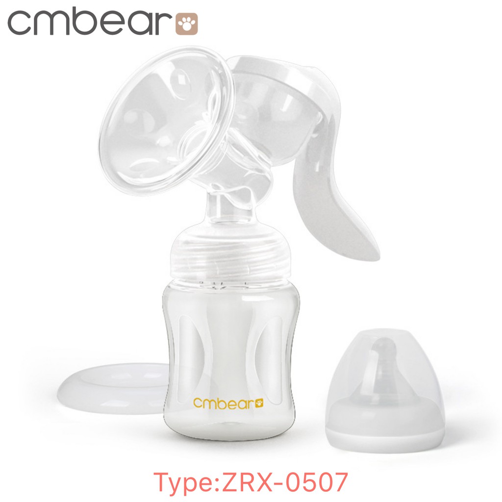 Cmbear Portable Pompa ASI Manual Breast Pump Double Botol BPA Free ZRX-0509