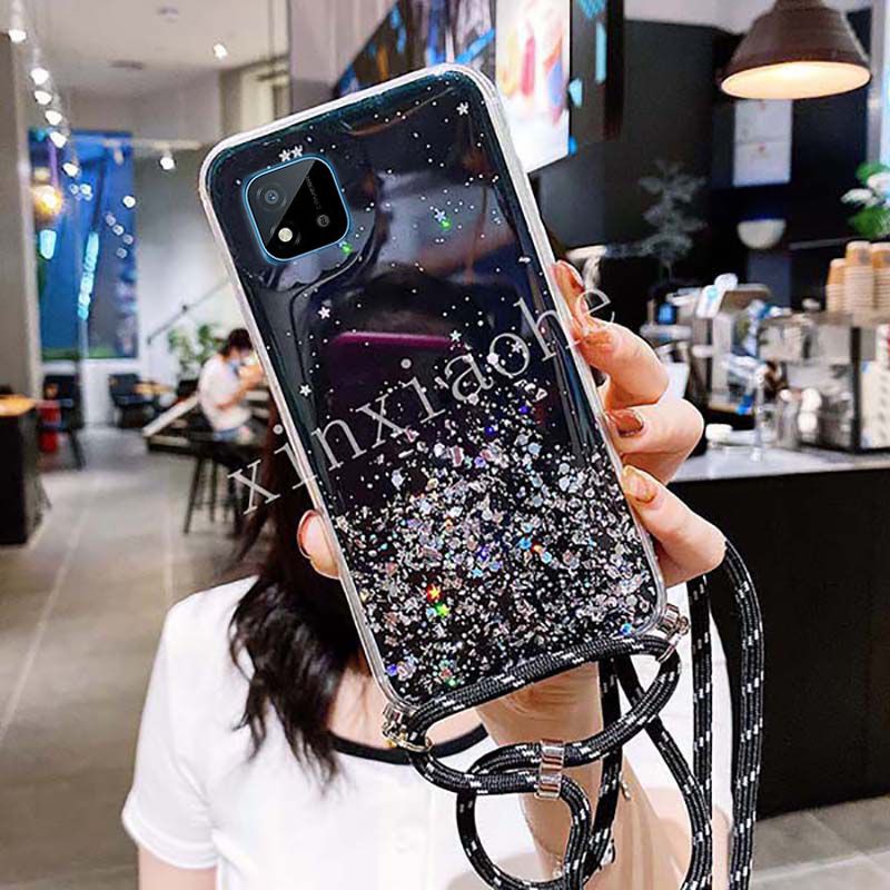 Case Tali Nagita Realme 8 8 5G 8 Pro C11 C12 C15 C20 C21 C25 C25S Narzo 30A Lanyard Glitter Gantung