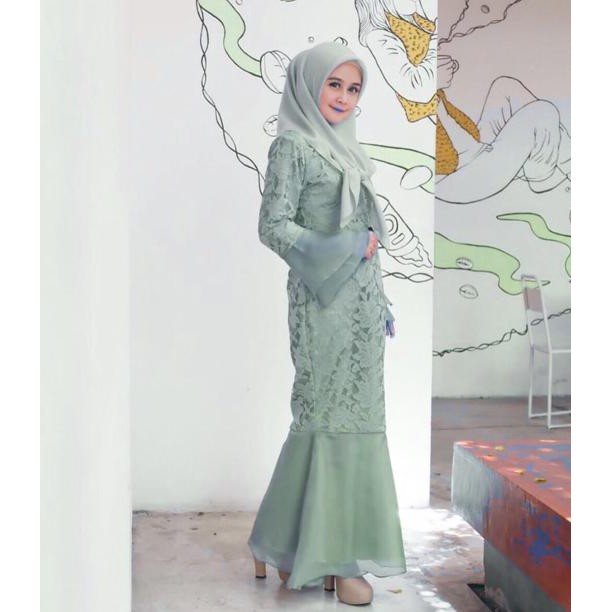 Gamis Brukat Brokat Gliter Duyung Organza Maxi Dress Shopee Indonesia