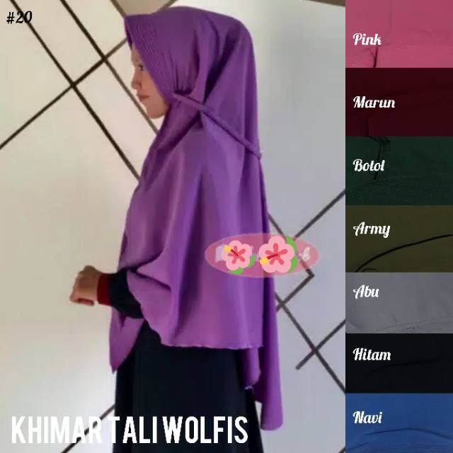 Hijab instan tali jumbo wolfis pad